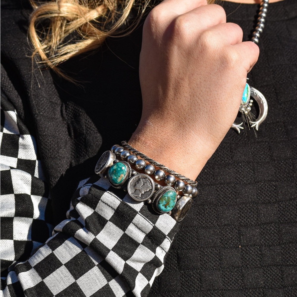 Native Made Kingman Coin Cuff - Picture 7 of 7
